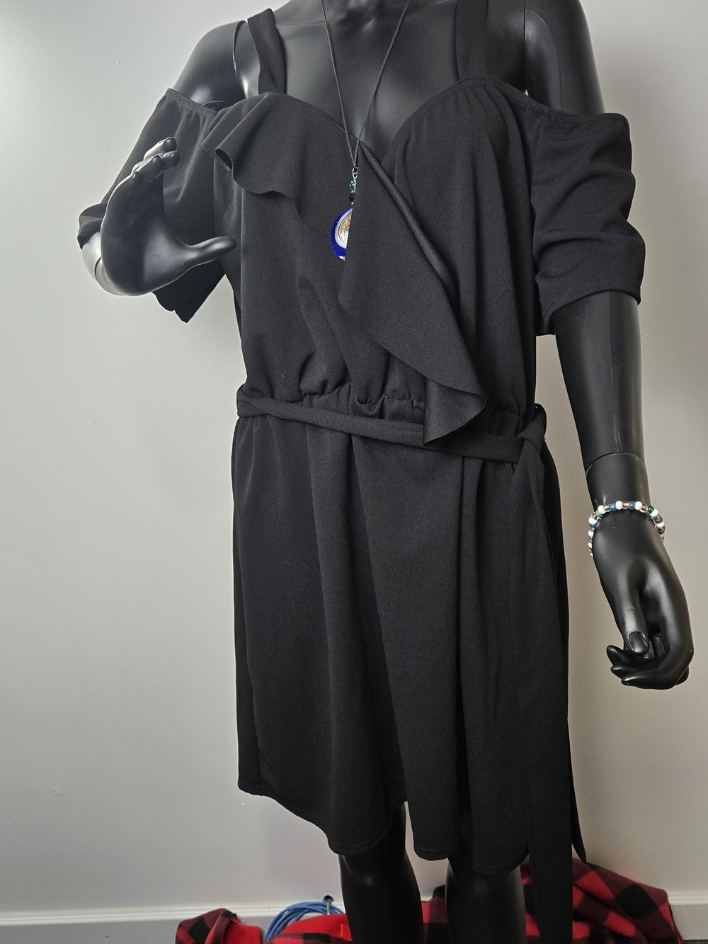 Boohoo Plus Black - Ruffle Dress